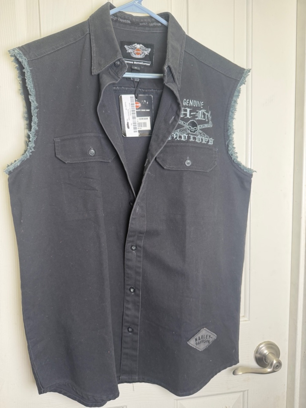 Harley vest medium men's denim new nwt
